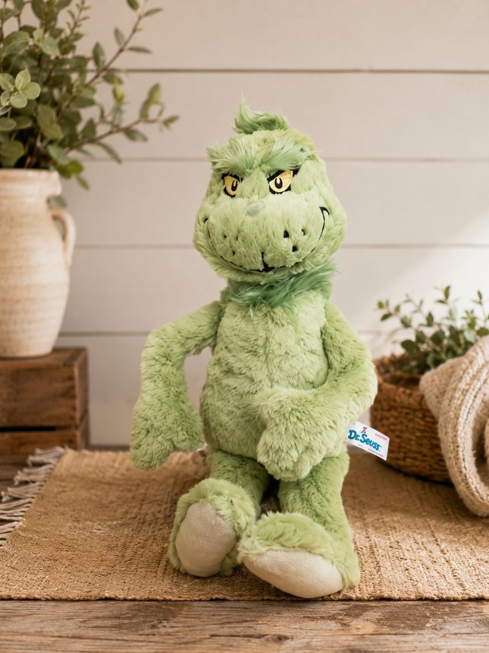 Dr. Seuss Grinch Plush Green with Cream Soles
